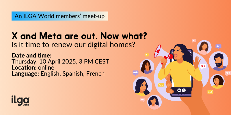 An image with the details of the ILGA World's membership webinar discussing LGBTI communities and social media: 